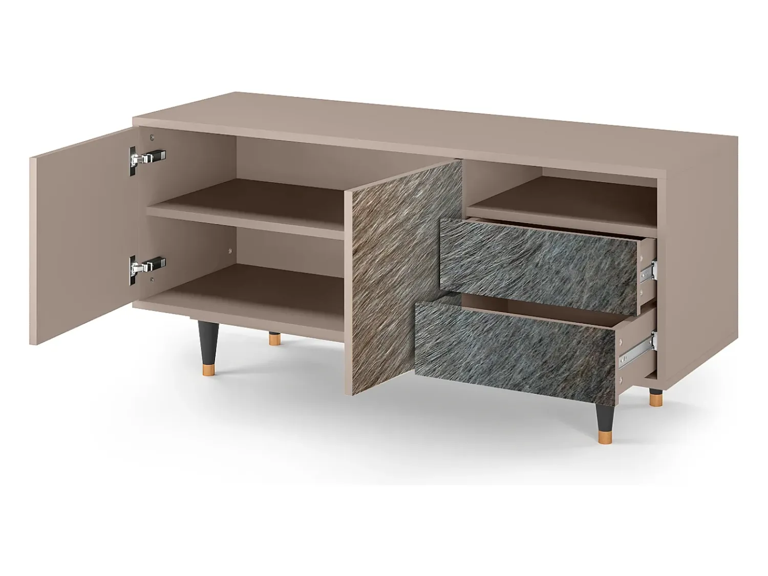 Móvel De Tv| Mueble de TV - 125х56х41 cm - T7 - Peanut Hair, Latte Bege