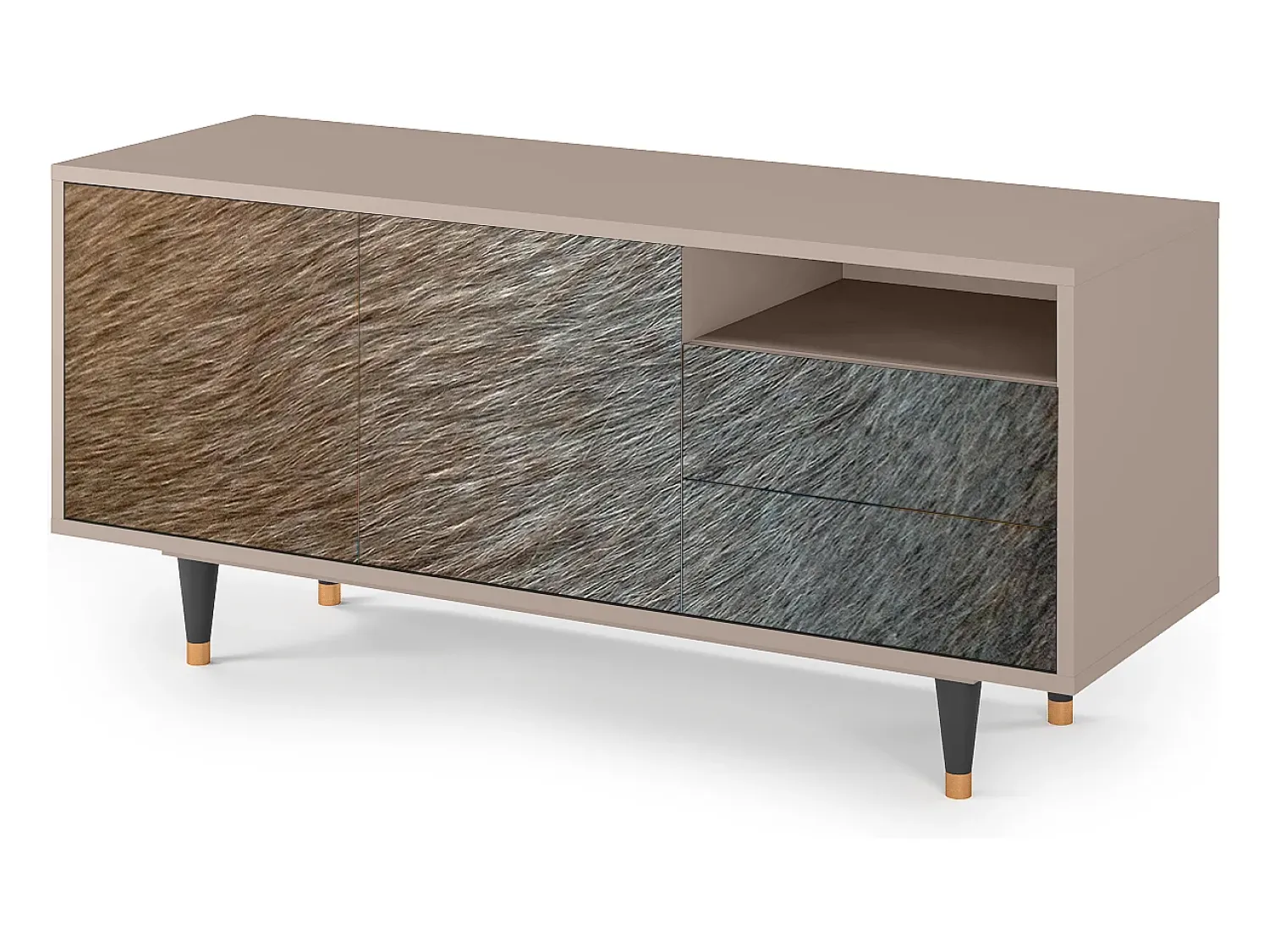 Móvel De Tv| Mueble de TV - 125х56х41 cm - T7 - Peanut Hair, Latte Bege