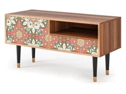 Móvel De Tv| Mueble de TV - 115х59х48 cm - T3 - Peach Grove, Nogueira Castanho