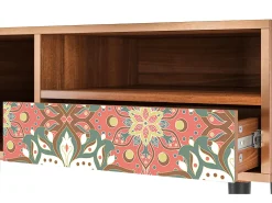 Móvel De Tv| Mueble de TV - 115х59х48 cm - T3 - Peach Grove, Nogueira Castanho