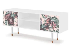 Outlet Mueble de TV - 170х69х48 cm - T2 - Peach Peonies, Branco Bege