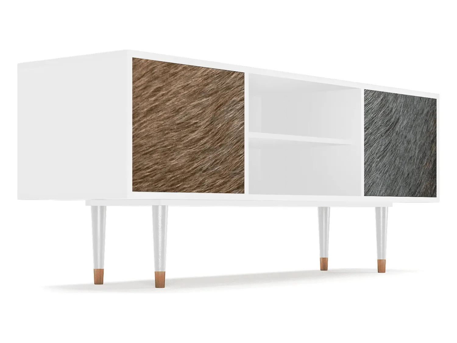 Mueble de TV - 170х69х48 cm - T2 - Peanut Hair, Branco^ Móvel De Tv