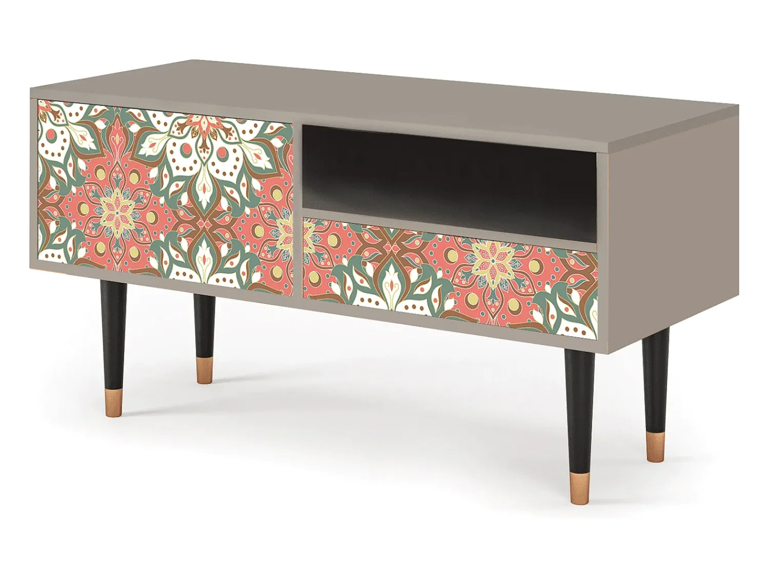Móvel De Tv* Mueble de TV - 115х59х48 cm - T3 - Peach Grove, Areia Bege