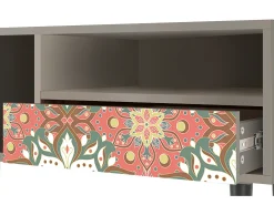 Móvel De Tv* Mueble de TV - 115х59х48 cm - T3 - Peach Grove, Areia Bege