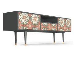 Móvel De Tv| Mueble de TV - 170х59х41 cm - T6 - Peach Grove, Antracite Cinza antracite