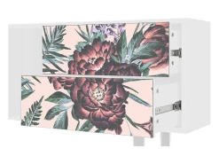 Mueble de TV - 170х69х48 cm - T1 - Peach Peonies, Branco^ Móvel De Tv