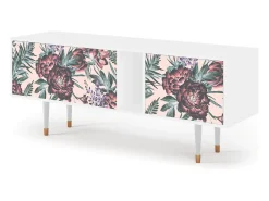 Mueble de TV - 170х69х48 cm - T1 - Peach Peonies, Branco^ Móvel De Tv