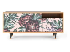 Mueble de TV - 125х56х41 cm - T7 - Peach Peonies, Nogueira^ Móvel De Tv