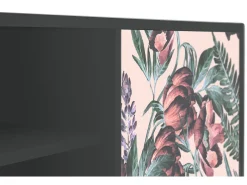 Móvel De Tv* Mueble de TV - 170х69х48 cm - T2 - Peach Peonies, Antracite Cinza antracite