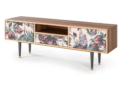 Móvel De Tv| Mueble de TV - 170х59х41 cm - T6 - Peach Peonies, Nogueira Castanho