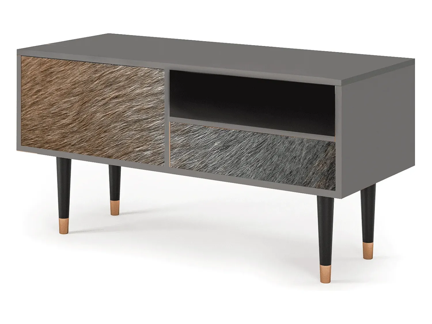 Online Mueble de TV - 115х59х48 cm - T3 - Peanut Hair, Cinza Cinzento