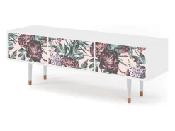 Outlet Mueble de TV - 170х59х48 cm - T4 - Peach Peonies, Branco Bege