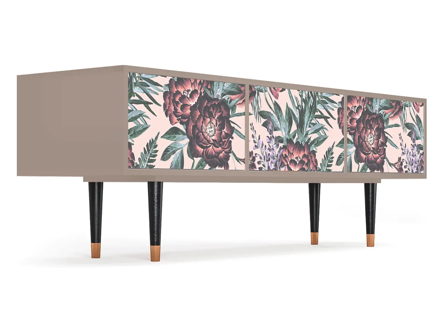 Móvel De Tv| Mueble de TV - 170х59х48 cm - T4 - Peach Peonies, Latte Bege