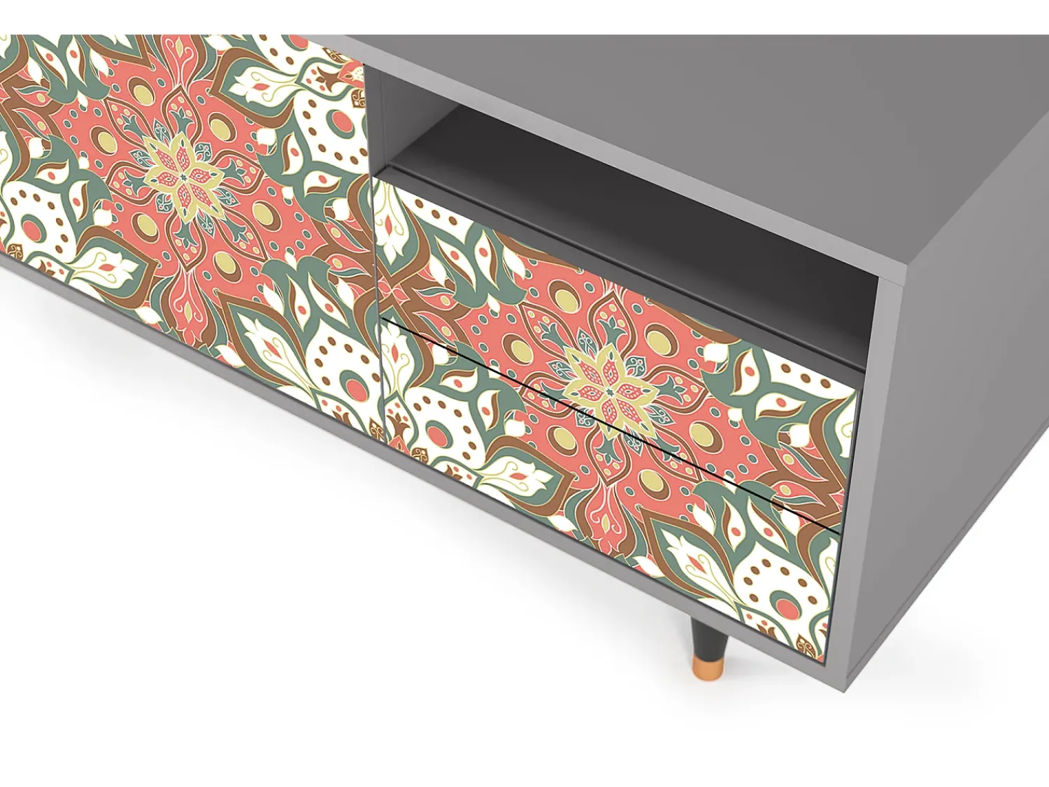 Discount Mueble de TV - 125х56х41 cm - T7 - Peach Grove, Cinza Cinzento