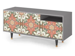 Discount Mueble de TV - 125х56х41 cm - T7 - Peach Grove, Cinza Cinzento
