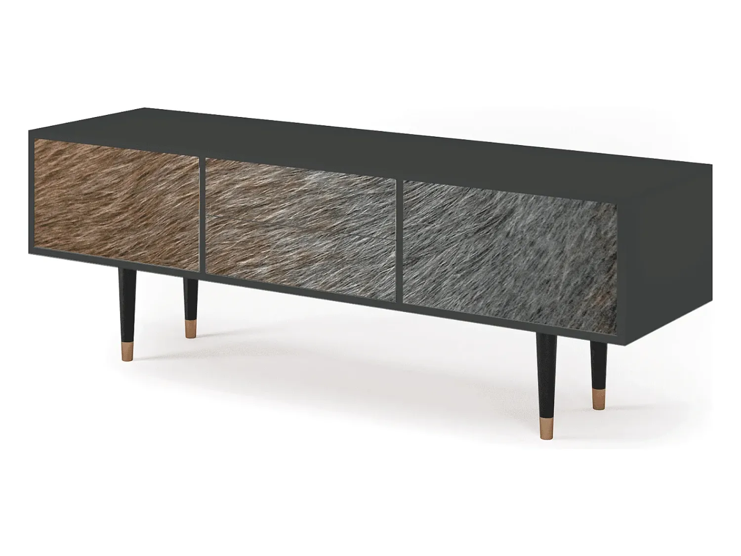 Móvel De Tv| Mueble de TV - 170х59х48 cm - T4 - Peanut Hair, Antracite Cinza antracite