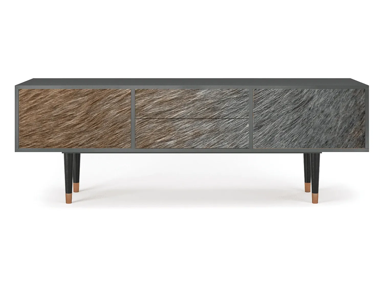 Móvel De Tv| Mueble de TV - 170х59х48 cm - T4 - Peanut Hair, Antracite Cinza antracite
