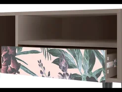 Mueble de TV - 115х59х48 cm - T3 - Peach Peonies, Latte^ Móvel De Tv