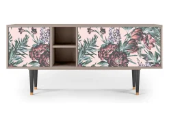 Móvel De Tv| Mueble de TV - 150х69х41 cm - T5 - Peach Peonies, Latte Bege