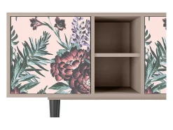 Móvel De Tv| Mueble de TV - 150х69х41 cm - T5 - Peach Peonies, Latte Bege