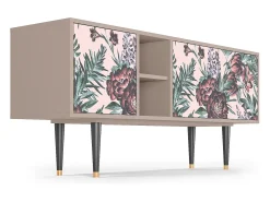Móvel De Tv| Mueble de TV - 150х69х41 cm - T5 - Peach Peonies, Latte Bege