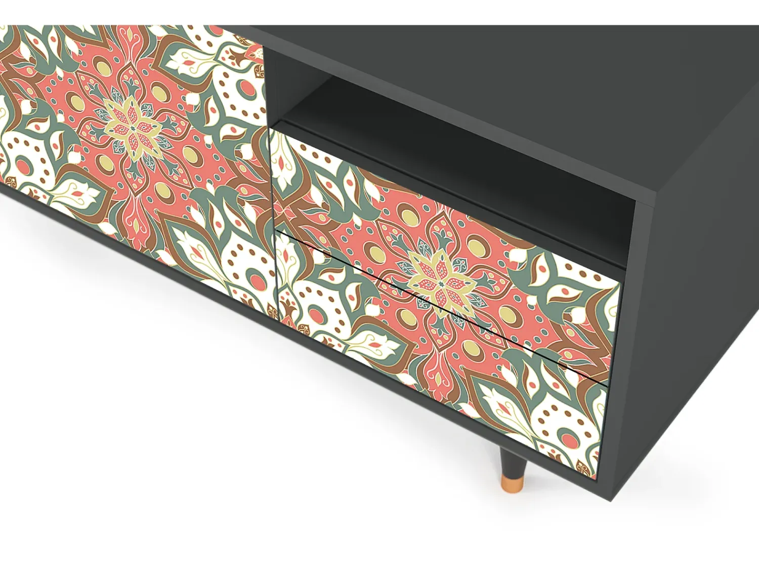 Móvel De Tv| Mueble de TV - 125х56х41 cm - T7 - Peach Grove, Antracite Cinza antracite