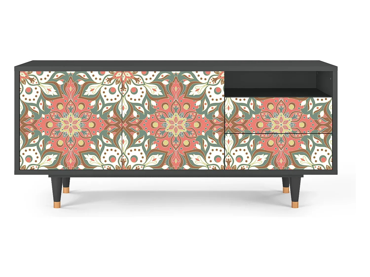 Móvel De Tv| Mueble de TV - 125х56х41 cm - T7 - Peach Grove, Antracite Cinza antracite