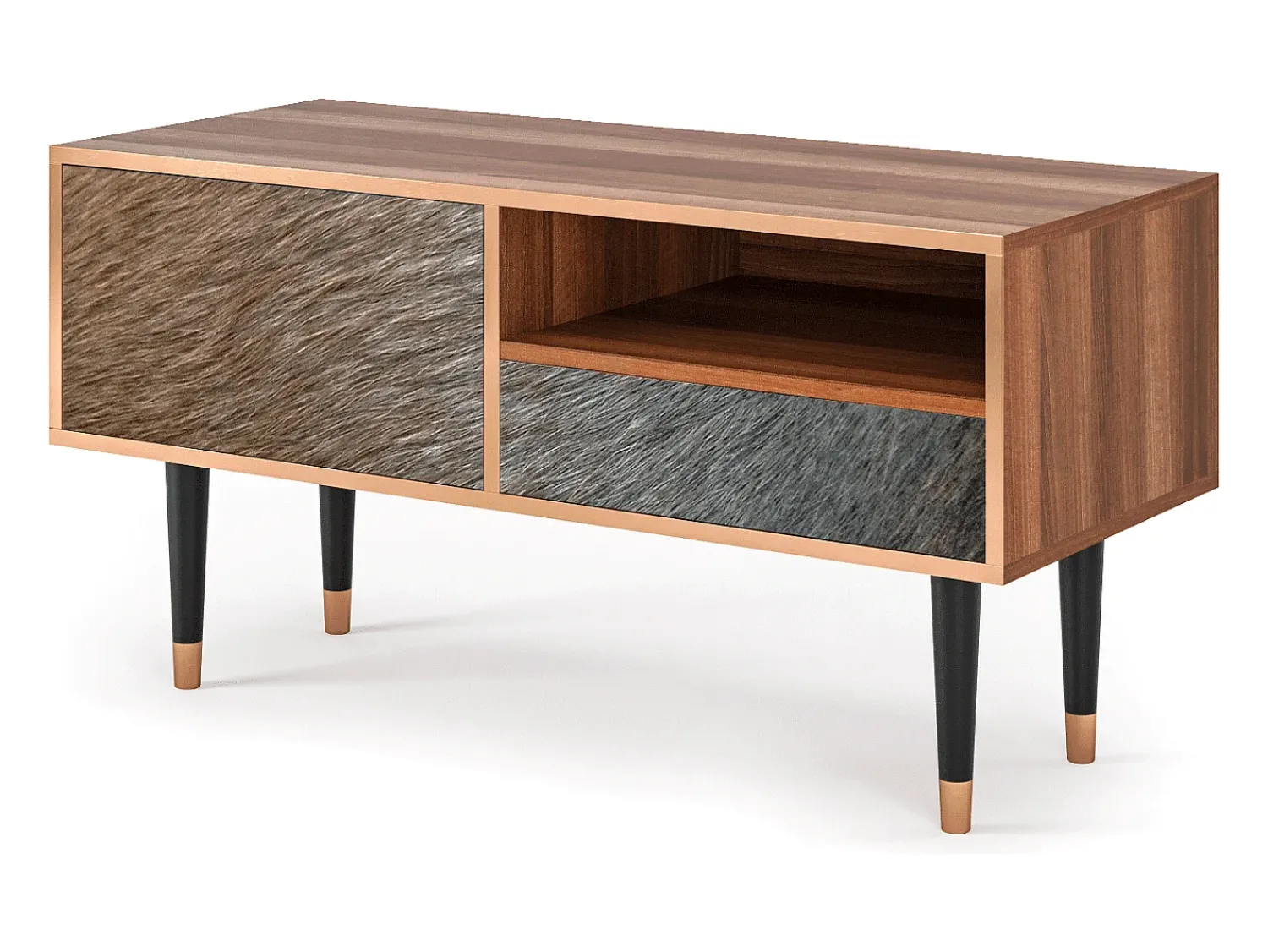 Móvel De Tv* Mueble de TV - 115х59х48 cm - T3 - Peanut Hair, Nogueira Castanho