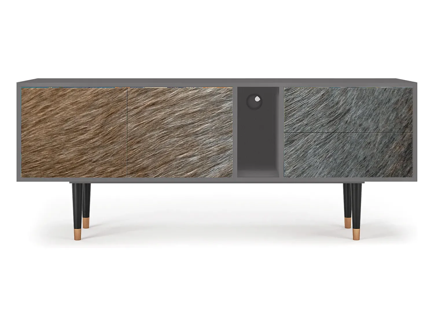 Móvel De Tv* Mueble de TV - 170х69х48 cm - T1 - Peanut Hair, Cinza Cinzento