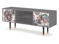 Móvel De Tv| Mueble de TV - 170х69х48 cm - T2 - Peach Peonies, Cinza Cinzento