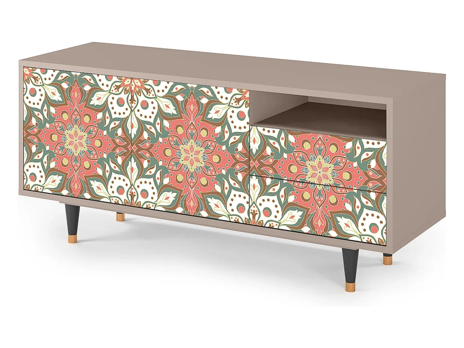 Móvel De Tv| Mueble de TV - 125х56х41 cm - T7 - Peach Grove, Latte Bege