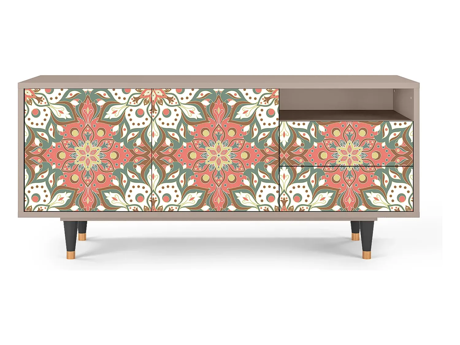 Móvel De Tv| Mueble de TV - 125х56х41 cm - T7 - Peach Grove, Latte Bege