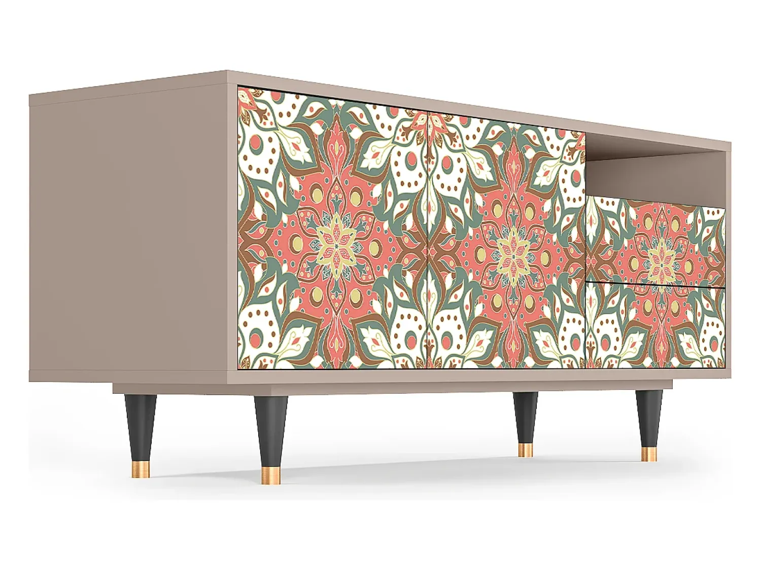Móvel De Tv| Mueble de TV - 125х56х41 cm - T7 - Peach Grove, Latte Bege