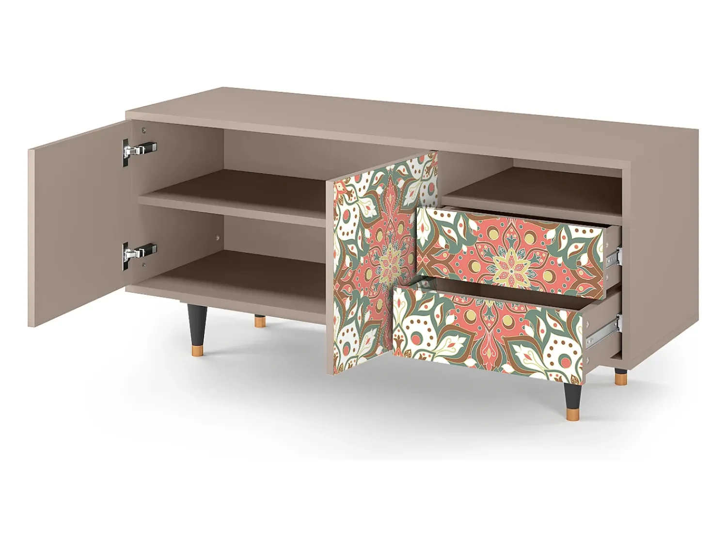 Móvel De Tv| Mueble de TV - 125х56х41 cm - T7 - Peach Grove, Latte Bege