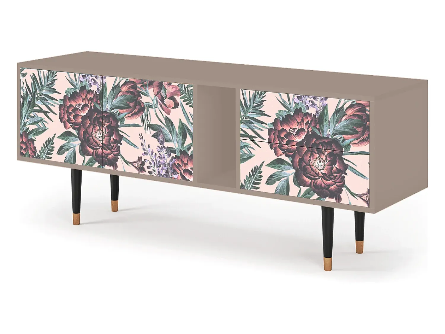 Móvel De Tv* Mueble de TV - 170х69х48 cm - T1 - Peach Peonies, Latte Bege