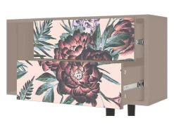 Móvel De Tv* Mueble de TV - 170х69х48 cm - T1 - Peach Peonies, Latte Bege