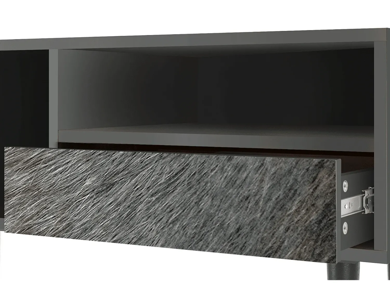 Móvel De Tv| Mueble de TV - 115х59х48 cm - T3 - Peanut Hair, Antracite Cinza antracite