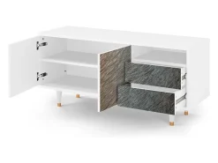 Sale Mueble de TV - 125х56х41 cm - T7 - Peanut Hair, Branco Bege