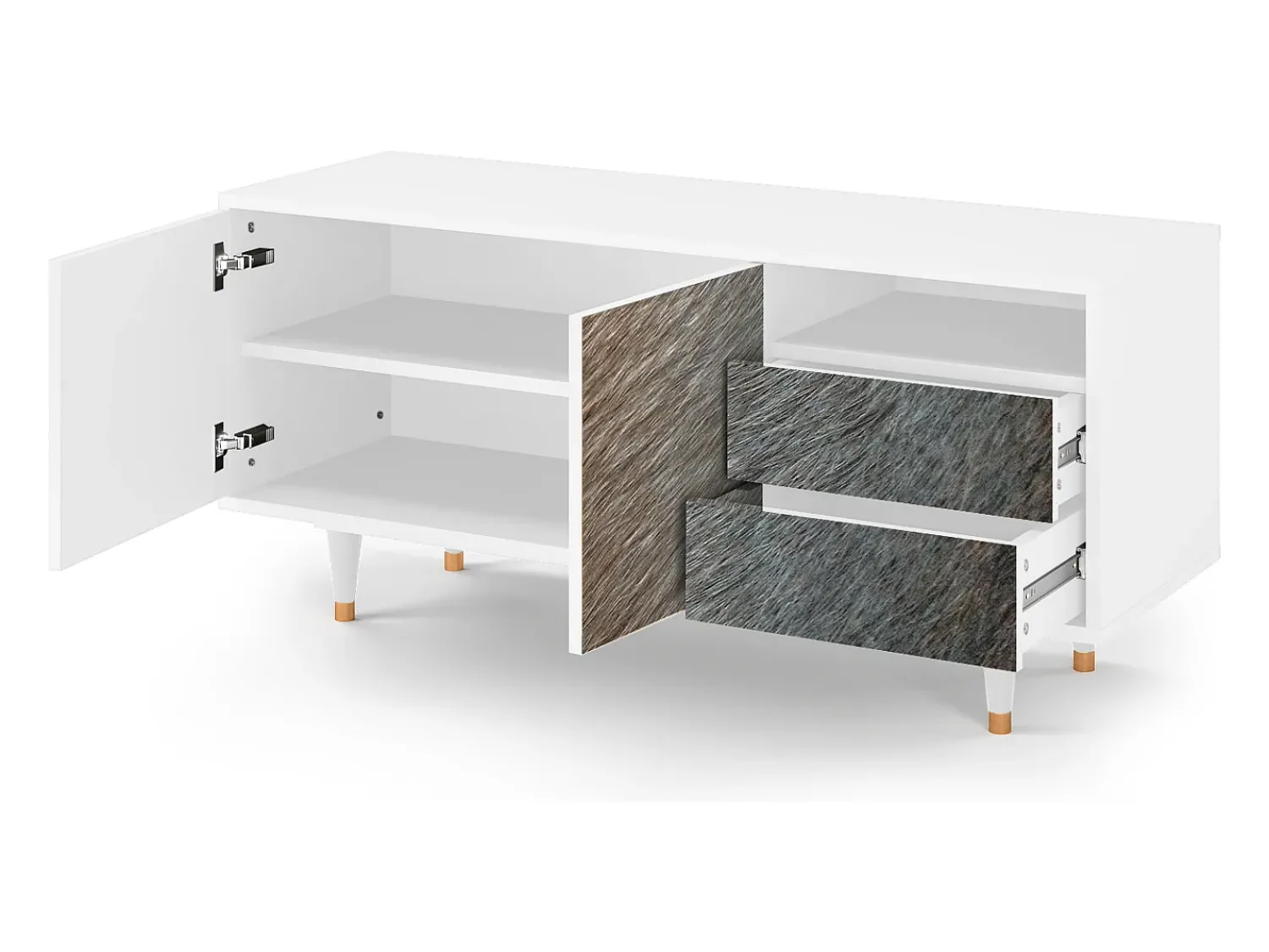 Sale Mueble de TV - 125х56х41 cm - T7 - Peanut Hair, Branco Bege
