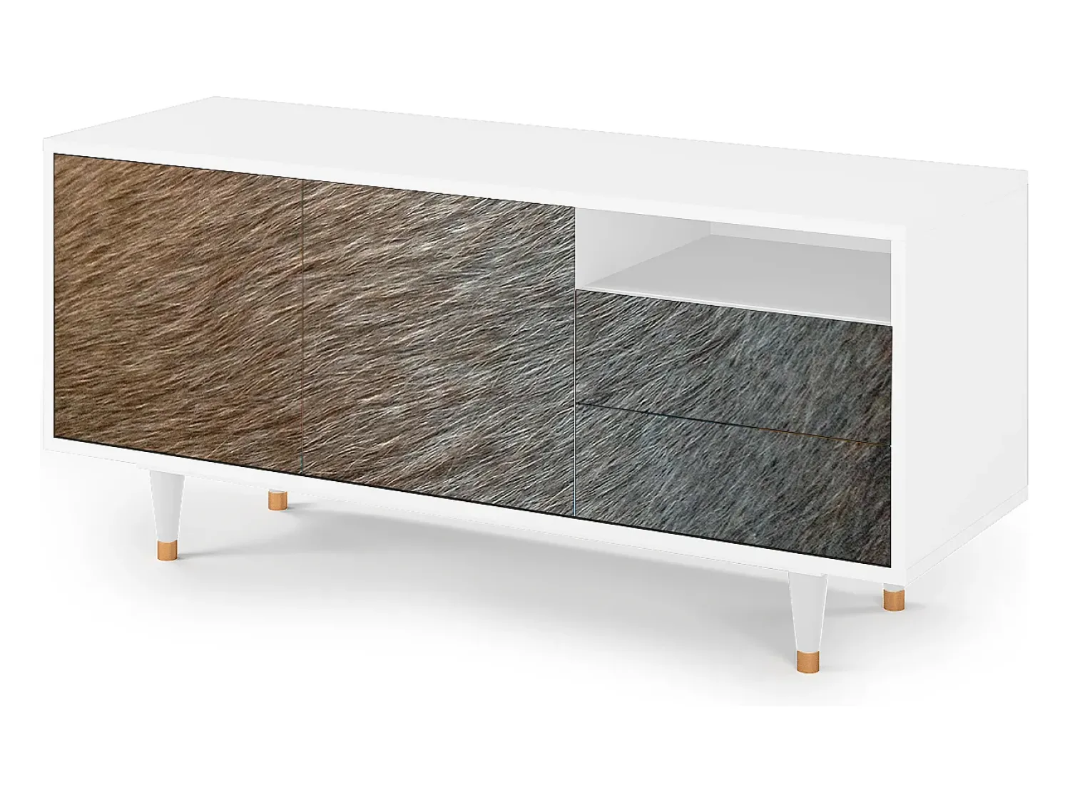 Sale Mueble de TV - 125х56х41 cm - T7 - Peanut Hair, Branco Bege