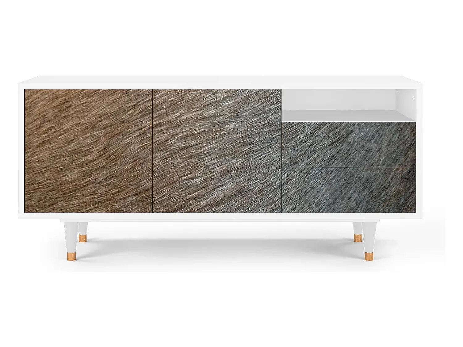 Sale Mueble de TV - 125х56х41 cm - T7 - Peanut Hair, Branco Bege
