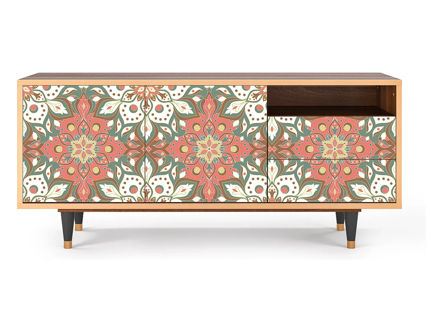 Móvel De Tv* Mueble de TV - 125х56х41 cm - T7 - Peach Grove, Nogueira Castanho