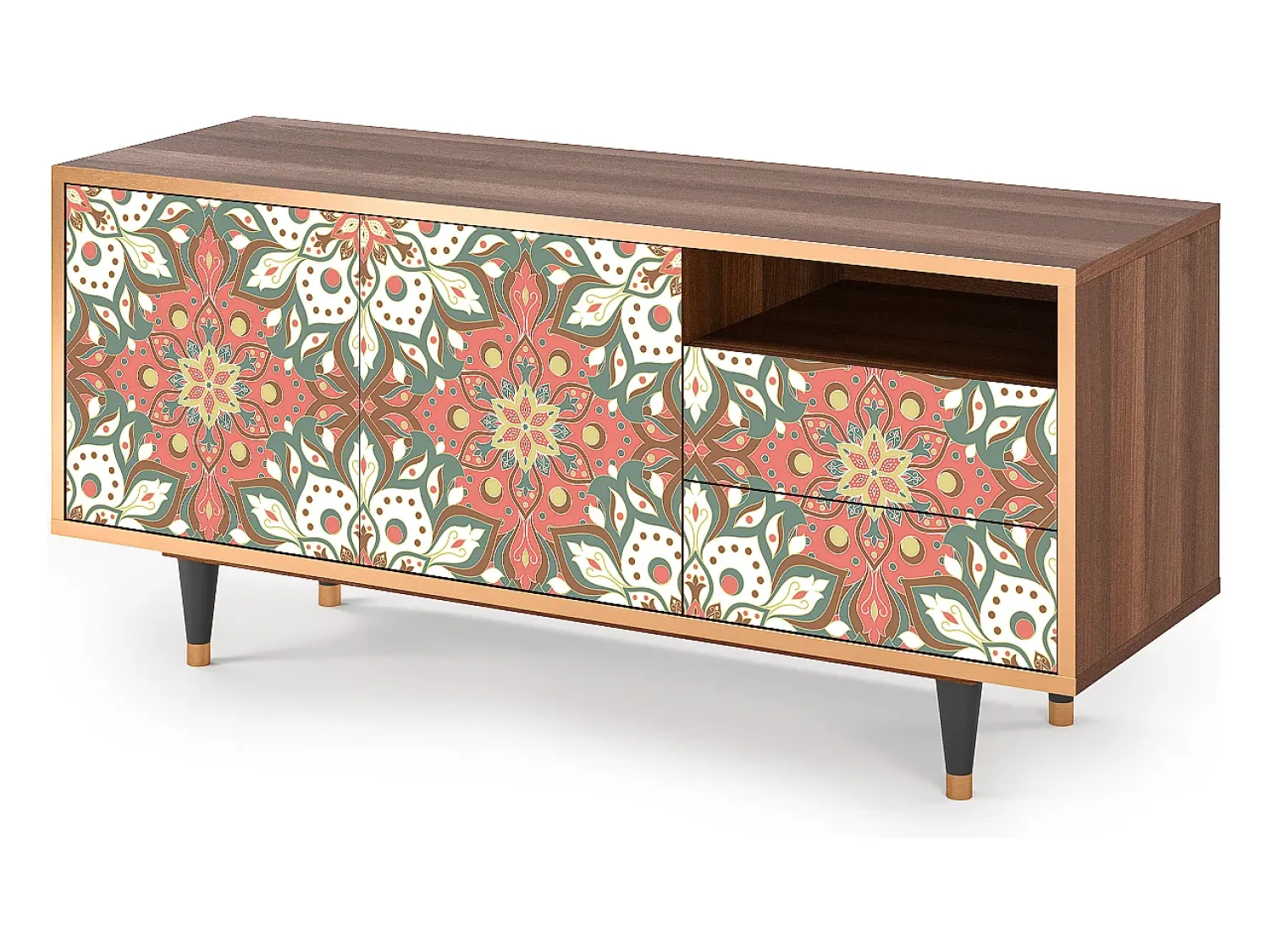 Móvel De Tv* Mueble de TV - 125х56х41 cm - T7 - Peach Grove, Nogueira Castanho