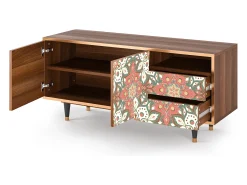 Móvel De Tv* Mueble de TV - 125х56х41 cm - T7 - Peach Grove, Nogueira Castanho
