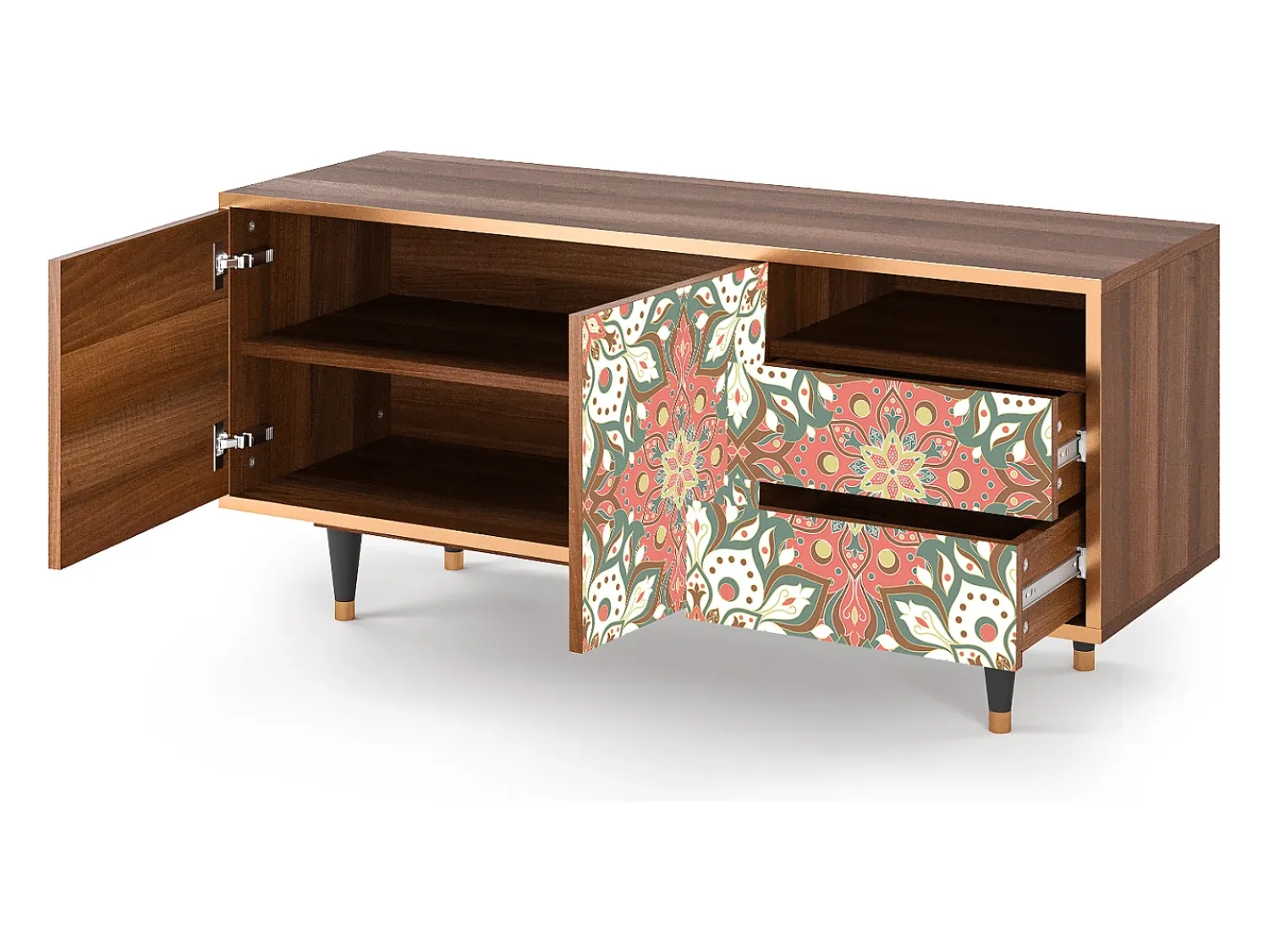Móvel De Tv* Mueble de TV - 125х56х41 cm - T7 - Peach Grove, Nogueira Castanho
