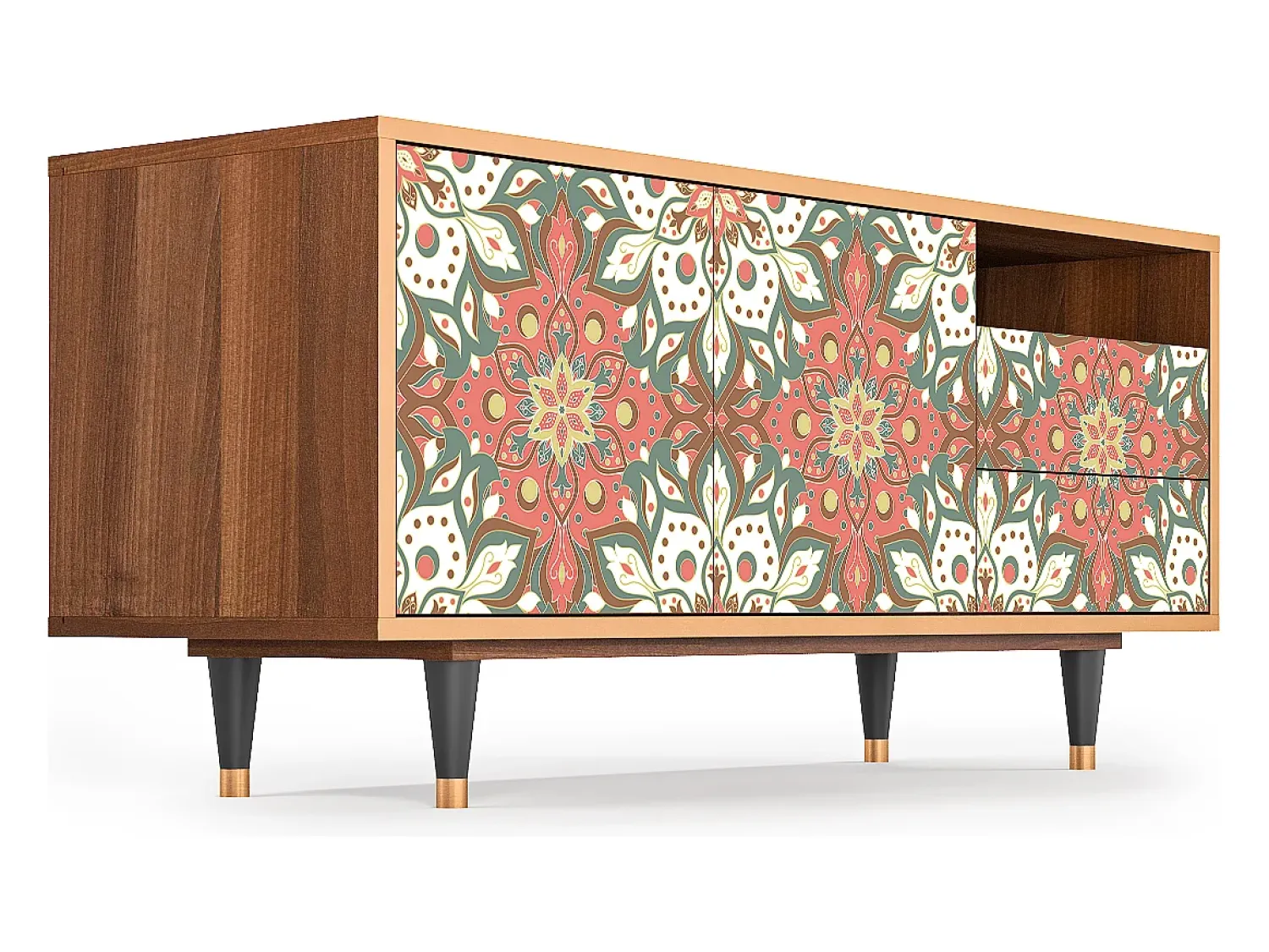 Móvel De Tv* Mueble de TV - 125х56х41 cm - T7 - Peach Grove, Nogueira Castanho