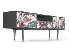 Clearance Mueble de TV - 170х59х41 cm - T6 - Peach Peonies, Antracite Cinza antracite