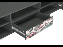 Clearance Mueble de TV - 170х59х41 cm - T6 - Peach Peonies, Antracite Cinza antracite