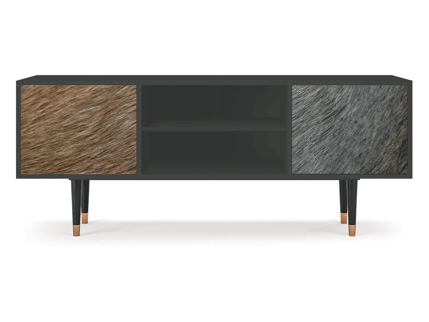 Móvel De Tv* Mueble de TV - 170х69х48 cm - T2 - Peanut Hair, Antracite Cinza antracite