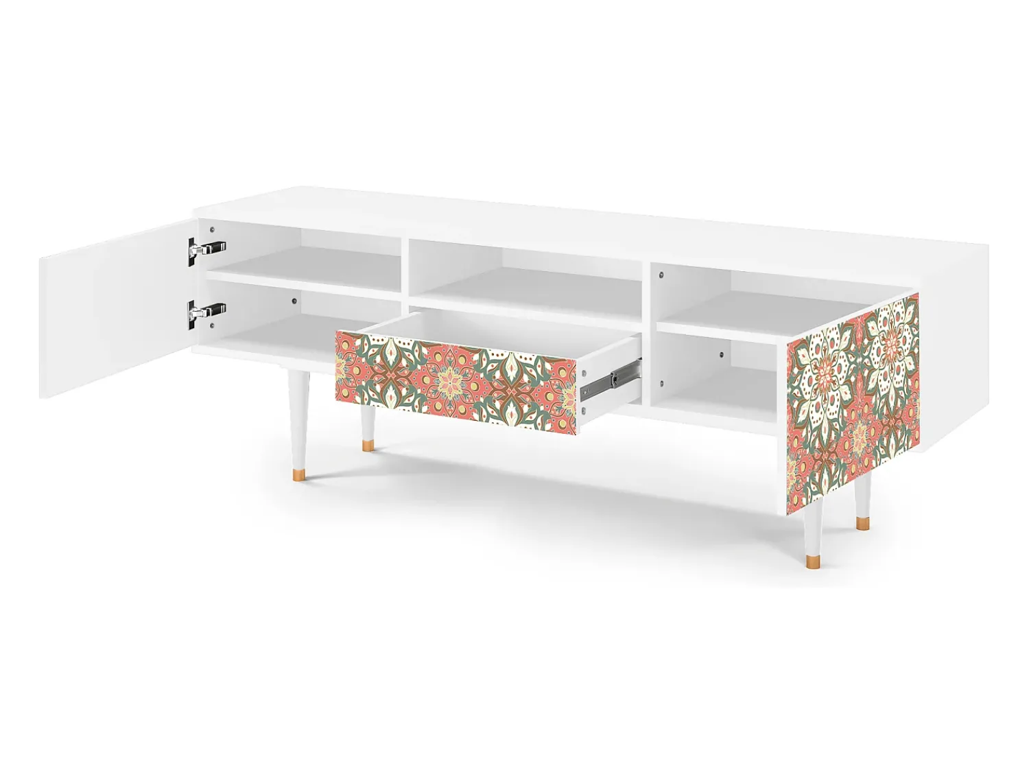 Mueble de TV - 170х59х41 cm - T6 - Peach Grove, Branco^ Móvel De Tv